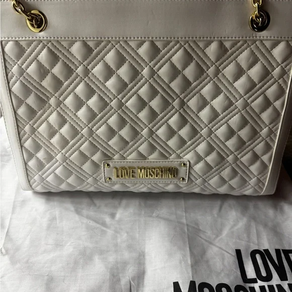 Love Moschino Cream Quilted Shoulder Bag - Picture 7 of 7